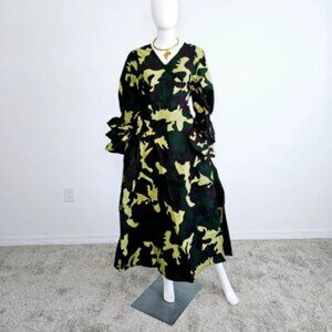 Camouflage Maxi Dress: African Ankara Print Cotton Wrap Dress